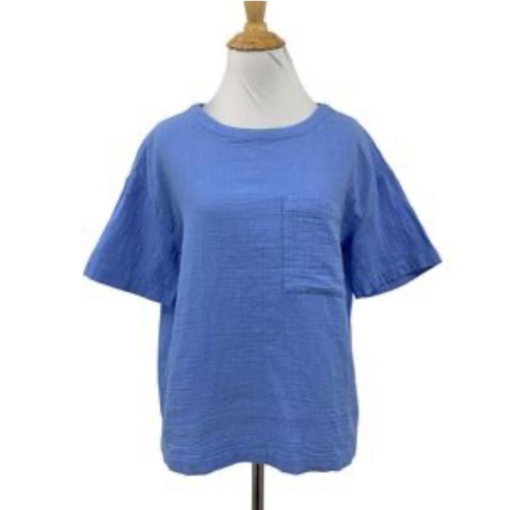 Caslon cotton women Blue top size L